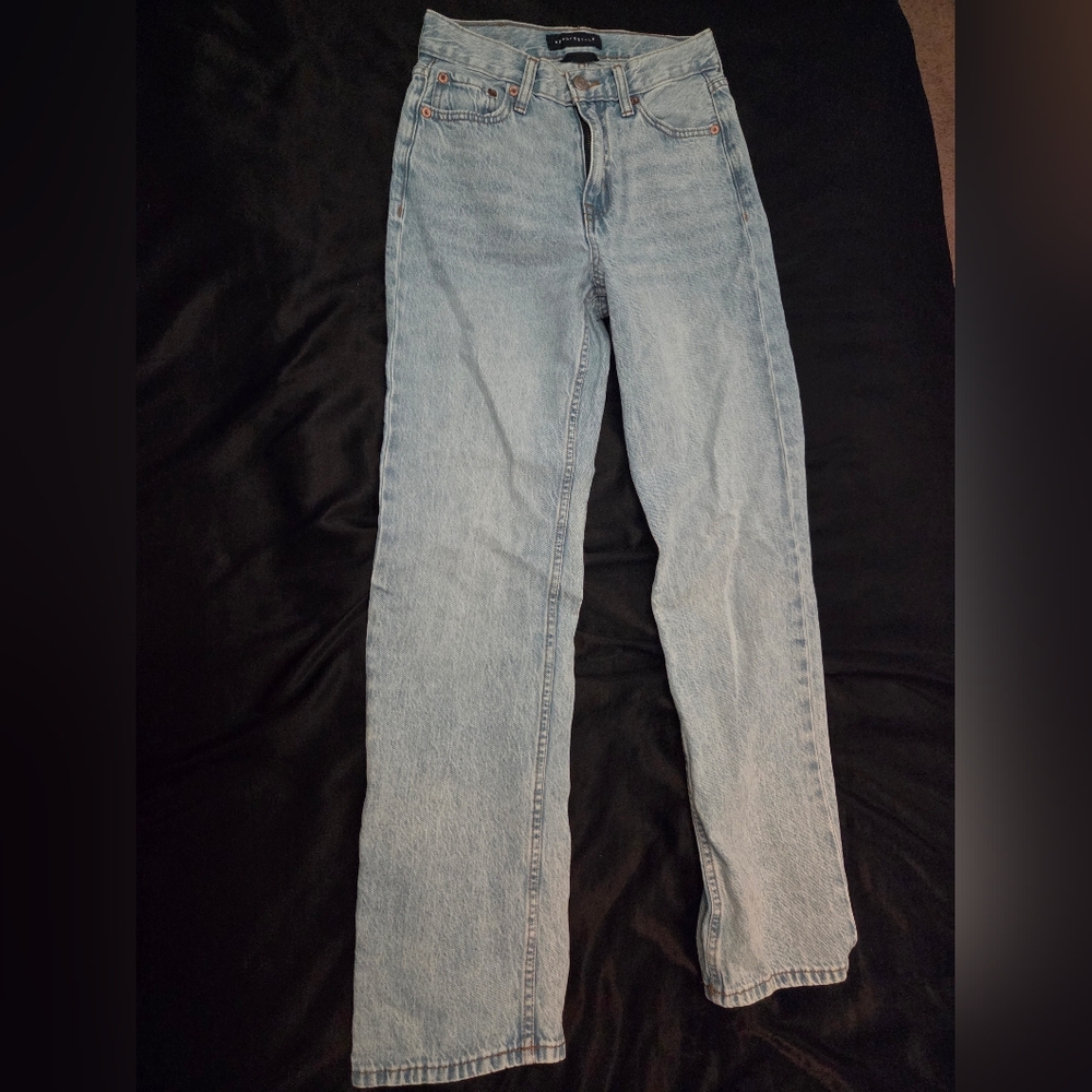 Aeropostale 90s Baggy Jeans – Size 00 – Light Wash Straight Leg
